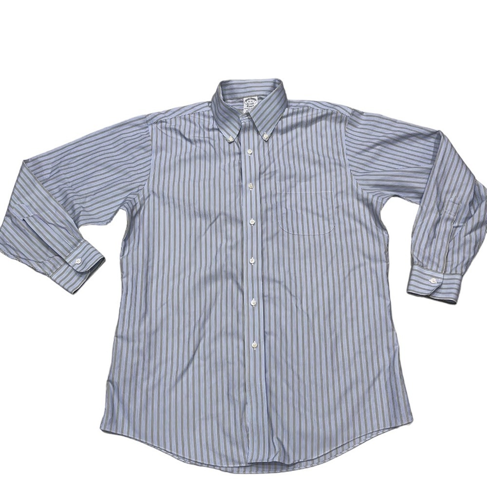 Brooks Brothers Blue & Green Striped Dress Shirt